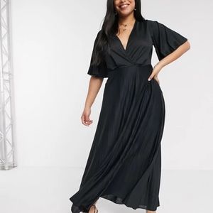 ASOS Curve Kimono Pleated Maxi Dress